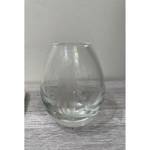 Holmegaard Hellasliard Etched Nude Crystal Vase Signed Danish Art Glass 14387-11